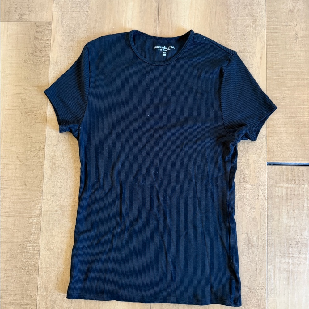 Abercrombie Black Ribbed T-Shirt